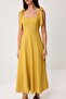 Mustard Plain Tie Detail Maxi Woven Dress Twoss25El00863 - 4