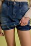 Blue Pocket Detailed High Waist Less Stretch Denim Shorts Skirt Twoss26Sr00123 - 4