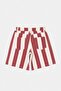 Çok Renkli Kırmızı Çizgili Yüksek Bel Denim Bermuda TWOSS26SR00153 - 6