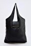Siyah 50x60 cm Katlanabilir Paraşüt Kumaş Maxi Tote Charm Omuz Çantası TAKSS26OC00068 - 3