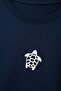 Navy Blue Oversize/Wide Cut Puffy Printed 100% Cotton T-Shirt Tmnss26Ts00056 - 5