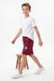 Burgundy-Navy Blue Plain Boys' Knitted Shorts & Bermuda Shorts Tkdss26Sr00013 - 3
