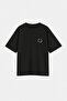 Black Oversize/Wide Cut Embroidered 100% Cotton T-Shirt Tmnss26Ts00048 - 5