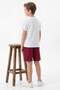 Burgundy-Navy Blue Plain Boys' Knitted Shorts & Bermuda Shorts Tkdss26Sr00013 - 7