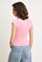 Pink Regular/Normal Fit Raglan Sleeve Short Sleeve Soft Knitted T-Shirt Twoss26Ts00267 - 4