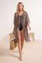 Leopard Printed Li Woven Midi Bat Sleeve Beach Kimono & Kaftan Tbess26Km00001 - 2