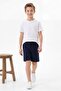 Burgundy-Navy Blue Plain Boys' Knitted Shorts & Bermuda Shorts Tkdss26Sr00013 - 5
