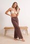 Brown Woven Muslin Normal Waist 100% Cotton Beach Pants Tbess26Pl00005 - 2