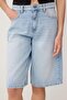 Açık Mavi Tencel Karışımlı Yüksek Bel Denim Bermuda TWOSS26SR00152 - 3