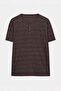 Brown Regular/Normal Cut Buttoned Textured Ribbed Knit T-Shirt Tmnss26Ts00036 - 5