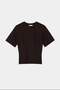 Brown Crew Neck Tshirt with Pleated Waist Tdrss26Ts00021