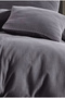 Double Anthracite Muslin Duvet Cover Set |   Without Sheets - 3