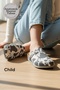 Children's Anatomical Natural Cork Sole Genuine Leather Cow Cow D Patterned a Arch Support Slippers