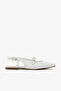 White Genuine Leather Women's Ballerina Slingback Shoes - 5