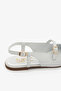 White Genuine Leather Women's Ballerina Slingback Shoes - 8