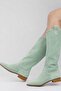 Eliz Women's Short Heel Suede Laser Cut Perforated Summer Boots