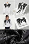 Elegant and Modern Style Women's Shoulder Shawl with Geometric Handcrafted Pattern - Scarf Collar (Collar)-Black-White - 4