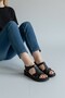 Dermo Heel Gel Leather Sandals Black Women's Shoes - 3