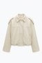 Zr Women's Bomber Ecru Suede Oversize Jacket