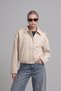 Zr Women's Bomber Ecru Suede Oversize Jacket - 3