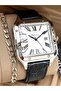 Navy Blue Leather Strap, Silver Gray Case, Calendar, Roman Numeral Dial, Men's Wristwatch with Bracelet as a Gift
