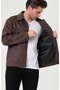 Hero of the Day: Reflect Your Style with the Mat Textured Men's Nubuck Jacket in Brown, Black, and Cream. - 2