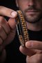 Men's Natural Tiger's Eye Stone Leather Cord Men's Tag Bracelet - 3