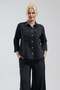 Women's Black 100% Cotton 3/4 Sleeve Shirt with Large Pockets