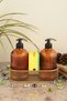 Deniz Cam Liquid Soap Dispenser Set of 2 - Metal Gold Stand - Amber •• Kitchen & Bathroom Set Hand and Dish Soap | |   Bathroom Liquid Soap Dispenser Decorative Glass Soap Dispenser Pump Soap Dispenser Hand Soap Dispenser Modern Bathroom Accessory - 7