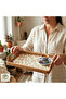 Bardera Handmade Pearlescent Rattan Tray with Handles – Presentation and Decorative Serving Tray (23X33Cm) - 6