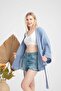 Indigo Blue Women's Muslin Kimono 100% Cotton - 3