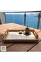 Bardera Handmade Pearlescent Rattan Tray with Handles – Presentation and Decorative Serving Tray (20X30Cm) - 3