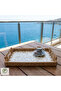 Bardera Handmade Pearlescent Rattan Tray with Handles – Presentation and Decorative Serving Tray (23X33Cm) - 5