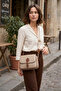 JN-45 WOMEN'S BAGETTE BAG HANDBAG SLEEVE BAG SHOULDER BAG MINK