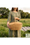 Derne Handmade Rattan Picnic Basket – Natural Wicker Basket, Decorative Storage Basket - 3