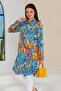 Tropical Print Blue Shirt Dress - 3