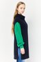Women Turtle Neck Textured Sleeveless Tunic Sweater, Dark Navy - 3