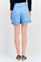 Women Washed Basic Shorts, Light Blue - 2