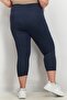 Women Fitted Training Capri Sweatpants, Navy - 2