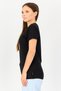 Women Sportswear Fit Short Sleeve Outdoor T-Shirt, Black - 4
