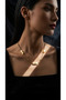 Non-Tarnish Steel Snake Chain Row Cube Ball Detailed Necklace - Gift Boxed