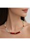 Red Natural Stone Two Layered Water Green Necklace Handmade Bijouterie Gift Women's Accessory