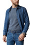 Men's 100% Genuine Buffalo Leather Black Buckle Men's Jeans Belt 4.5 cm Navy Blue - 7