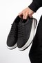 Men's Black Smart Lace-Up High Sole Sports Sneaker Shoes - 2