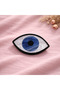 Imported Luxury Pearlescent Bone Acrylic Evil Eye Bead Patterned Eye-Shaped Clasp