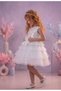 Girl's White Sequin Birthday Evening Dress Tulle Dress - 4