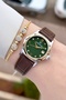 29 mm Women's Wristwatch with Gold Gray Case and Brown Color Adjustable Strap - 3