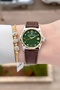 29 mm Women's Wristwatch with Gold Gray Case and Brown Color Adjustable Strap - 2