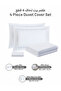 4-Piece Hotel Striped Duvet Cover Set, Queen Size 200x230 cm, Microfiber, Without Filler - 4