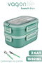 1650 ml Two Layers Three Compartments Stainless Steel Lunch Box New Generation Lunch Box - with Spoon and Fork -6715